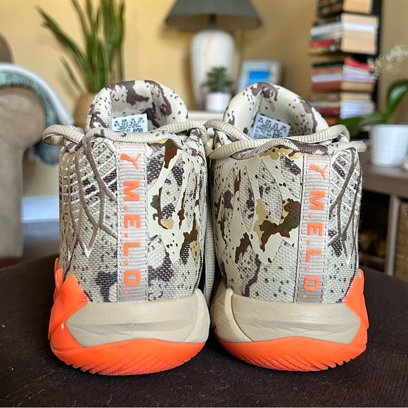 RARE PUMA Lamelo Ball Mb.01 Camo Basketball Sneakers with Orange XXX Accents main image 11